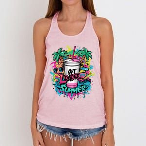 Get Loaded Summer Tea Junkie Ice Tea Dye Summer Vibes Gift Women's Knotted Racerback Tank