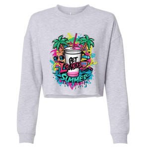 Get Loaded Summer Tea Junkie Ice Tea Dye Summer Vibes Gift Cropped Pullover Crew