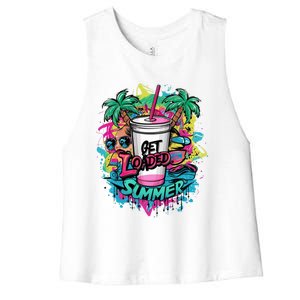 Get Loaded Summer Tea Junkie Ice Tea Dye Summer Vibes Gift Women's Racerback Cropped Tank