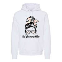 Glamma Life Softball Baseball Mother's Day Messy Bun Premium Hoodie