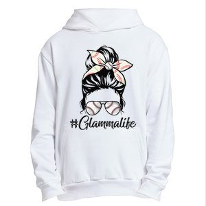 Glamma Life Softball Baseball Mother's Day Messy Bun Urban Pullover Hoodie