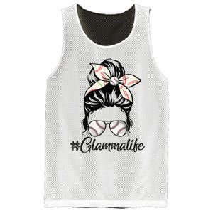 Glamma Life Softball Baseball Mother's Day Messy Bun Mesh Reversible Basketball Jersey Tank