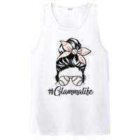 Glamma Life Softball Baseball Mother's Day Messy Bun PosiCharge Competitor Tank