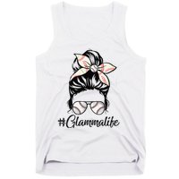 Glamma Life Softball Baseball Mother's Day Messy Bun Tank Top