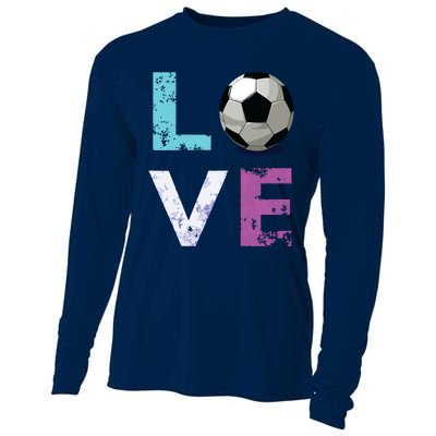 Girl Love Soccer Best Fun Birthday Gift Cooling Performance Long Sleeve Crew