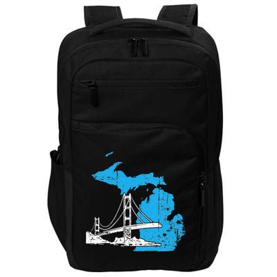 Great Lakes Shaped  Summer Michigan Mackinac Bridge Impact Tech Backpack