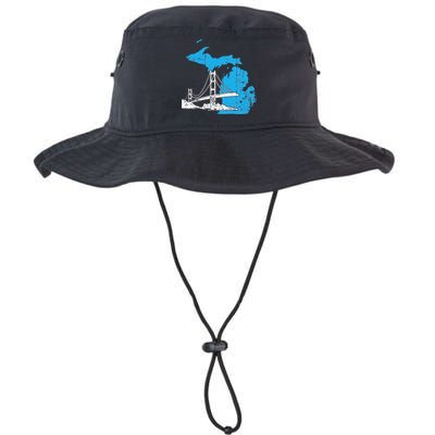 Great Lakes Shaped  Summer Michigan Mackinac Bridge Bucket Hat