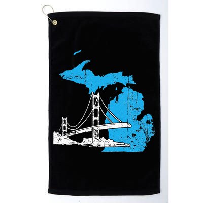 Great Lakes Shaped  Summer Michigan Mackinac Bridge Golf Towel