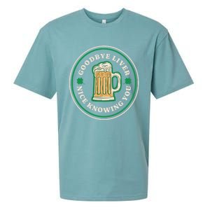 Goodbye Liver St Patrick's Day Funny Drinking Irish Drunk Sueded Cloud Jersey T-Shirt