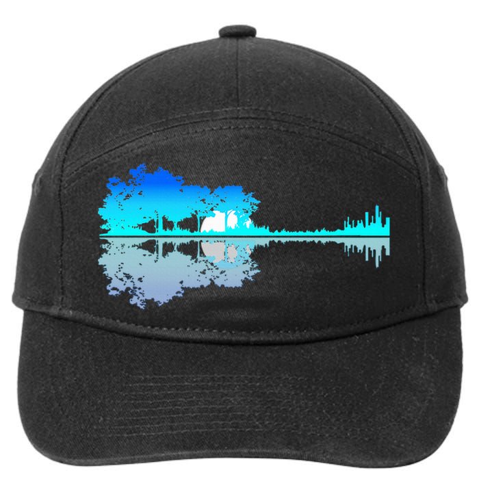 Guitar Lake Shadow Love Guitar Musician 7-Panel Snapback Hat