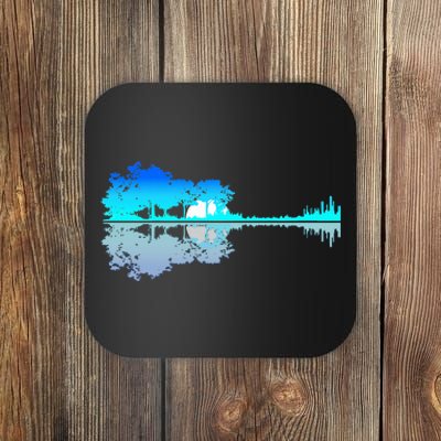 Guitar Lake Shadow Love Guitar Musician Coaster