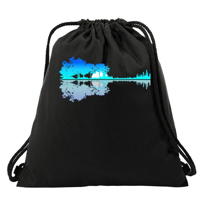 Guitar Lake Shadow Love Guitar Musician Drawstring Bag