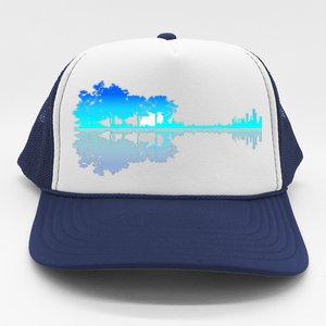 Guitar Lake Shadow Love Guitar Musician Trucker Hat