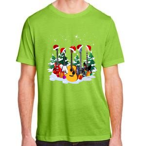 Guitar Lover Santa Hat Christmas Tree Funny Music Loves Xmas Funny Gift Adult ChromaSoft Performance T-Shirt