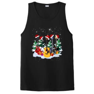 Guitar Lover Santa Hat Christmas Tree Funny Music Loves Xmas Funny Gift PosiCharge Competitor Tank