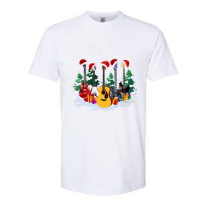 Guitar Lover Santa Hat Christmas Tree Funny Music Loves Xmas Funny Gift Softstyle CVC T-Shirt