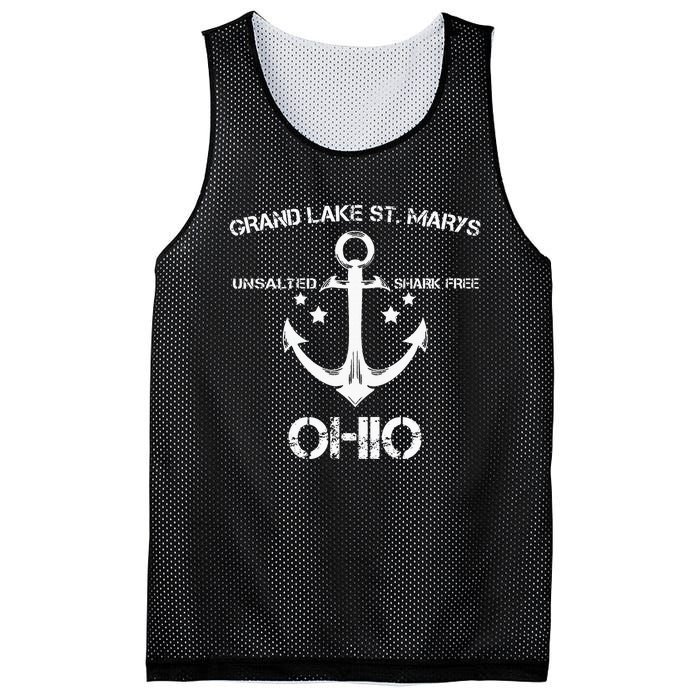 Grand Lake St. Marys Ohio Funny Fishing Camping Mesh Reversible Basketball Jersey Tank