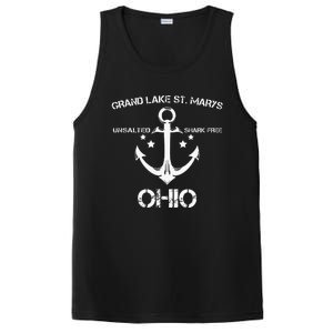 Grand Lake St. Marys Ohio Funny Fishing Camping PosiCharge Competitor Tank