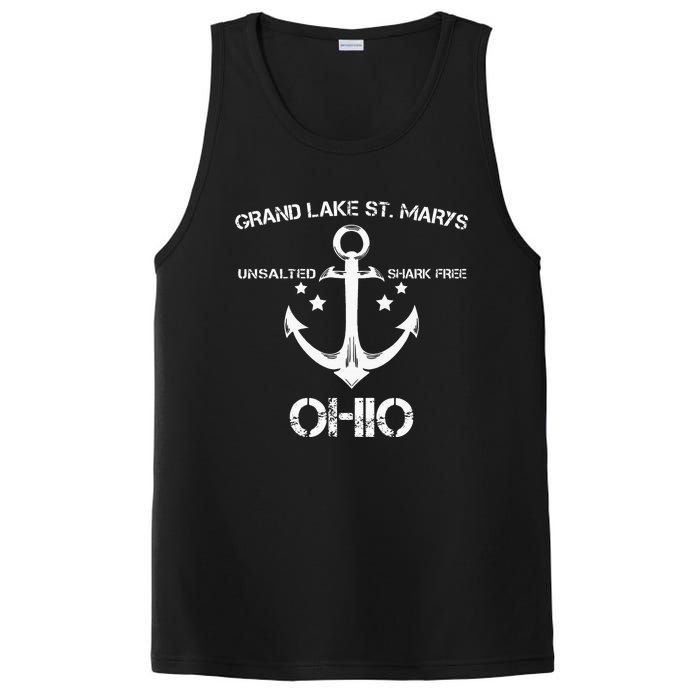 Grand Lake St. Marys Ohio Funny Fishing Camping PosiCharge Competitor Tank