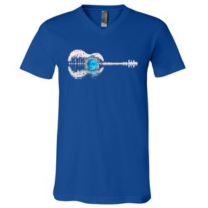 Guitar Lake Shadow Love Guitar Musician V-Neck T-Shirt