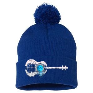 Guitar Lake Shadow Love Guitar Musician Pom Pom 12in Knit Beanie