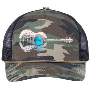 Guitar Lake Shadow Love Guitar Musician Retro Rope Trucker Hat Cap