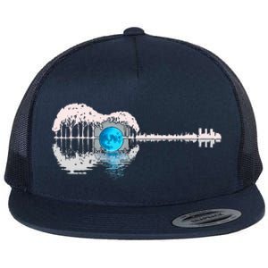 Guitar Lake Shadow Love Guitar Musician Flat Bill Trucker Hat