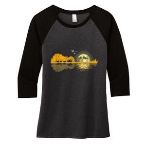 Guitar Lake Shadow Love Guitar Musician Women's Tri-Blend 3/4-Sleeve Raglan Shirt