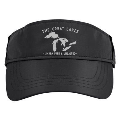 Great Lakes Shark Free And Unsalted Funny Vintage Adult Drive Performance Visor