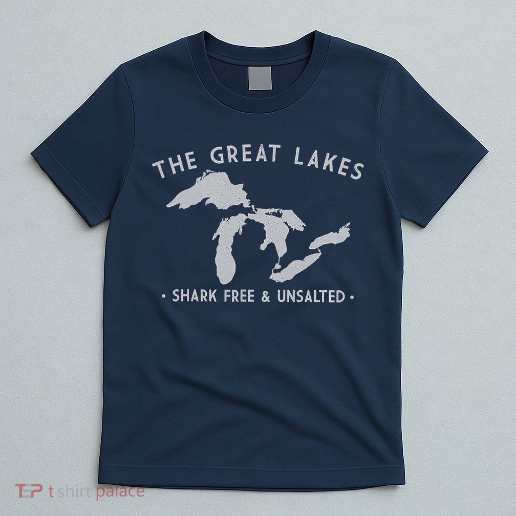 Great Lakes Shark Free And Unsalted Funny Vintage T-Shirt