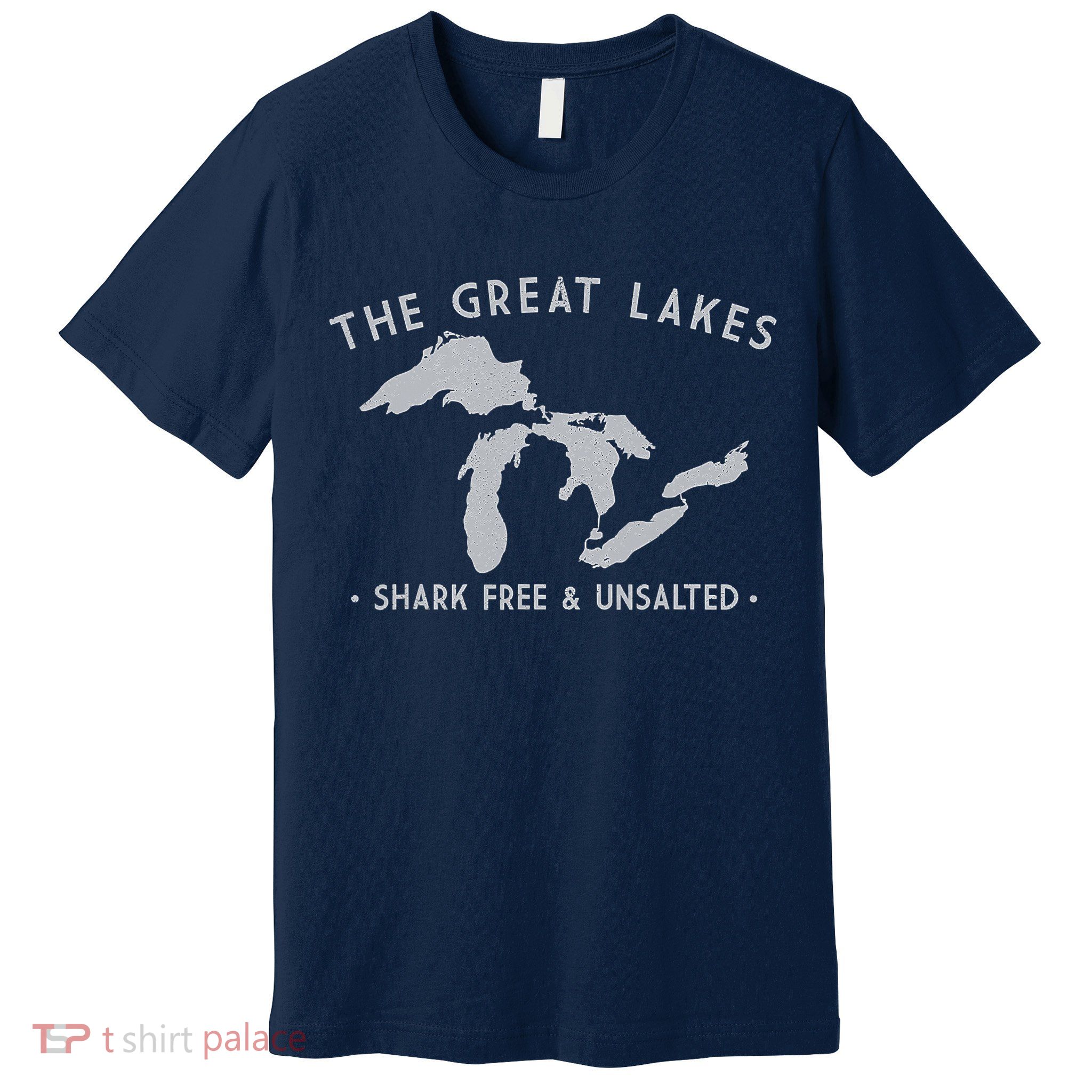 Great Lakes Shark Free And Unsalted Funny Vintage Premium T-Shirt