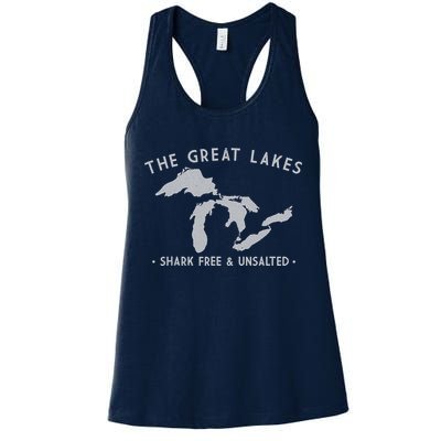 Great Lakes Shark Free And Unsalted Funny Vintage Womens Tank Top
