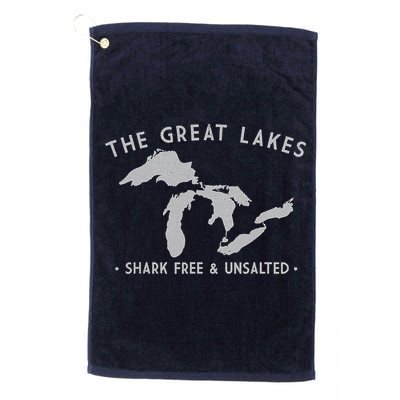 Great Lakes Shark Free And Unsalted Funny Vintage Golf Towel