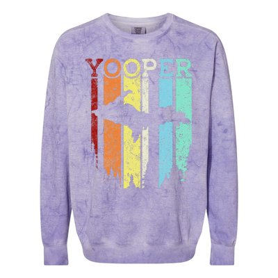 Great Lakes State Michigan Vacation Yooper Family Vacation Colorblast Crewneck Sweatshirt