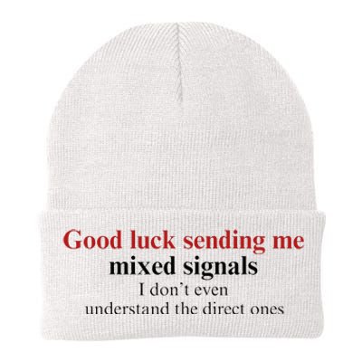 Good Luck Sending Me Mixed Signals Knit Cap Winter Beanie