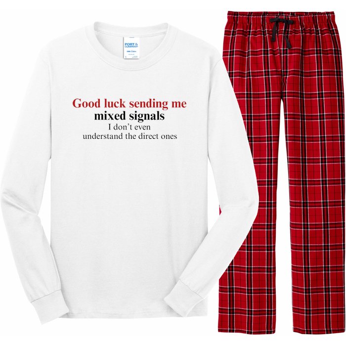 Good Luck Sending Me Mixed Signals Long Sleeve Pajama Set