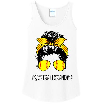 Grandma Life Softball Baseball Grandma Mothers Day Messy Bun Ladies Essential Tank