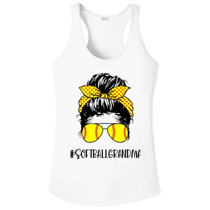 Grandma Life Softball Baseball Grandma Mothers Day Messy Bun Ladies PosiCharge Competitor Racerback Tank