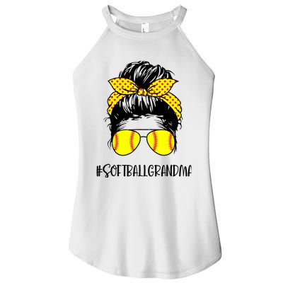 Grandma Life Softball Baseball Grandma Mothers Day Messy Bun Women's Perfect Tri Rocker Tank