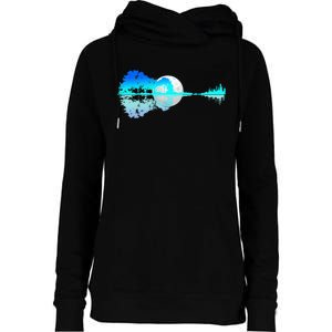 Guitar Lake Shadow Love Guitar Music For Musician Men Band Womens Funnel Neck Pullover Hood