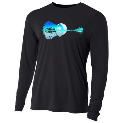 Guitar Lake Shadow Love Guitar Music For Musician Men Band Cooling Performance Long Sleeve Crew