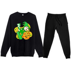 Gnome Love Shamrock Saint Patrick's Day Premium Crewneck Sweatsuit Set