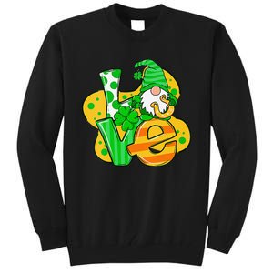 Gnome Love Shamrock Saint Patrick's Day Tall Sweatshirt