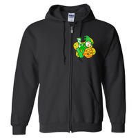 Gnome Love Shamrock Saint Patrick's Day Full Zip Hoodie