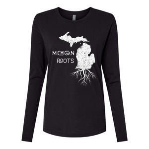 Great Lakes State Michigan Roots Yooper Native Michiganian Womens Cotton Relaxed Long Sleeve T-Shirt