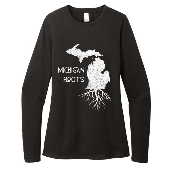 Great Lakes State Michigan Roots Yooper Native Michiganian Womens CVC Long Sleeve Shirt