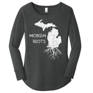 Great Lakes State Michigan Roots Yooper Native Michiganian Women's Perfect Tri Tunic Long Sleeve Shirt