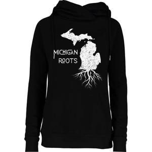 Great Lakes State Michigan Roots Yooper Native Michiganian Womens Funnel Neck Pullover Hood