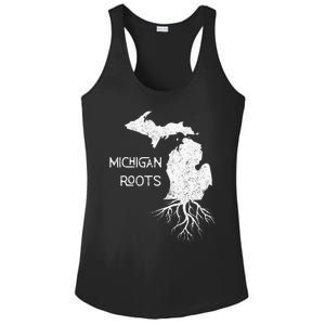 Great Lakes State Michigan Roots Yooper Native Michiganian Ladies PosiCharge Competitor Racerback Tank