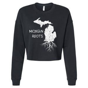 Great Lakes State Michigan Roots Yooper Native Michiganian Cropped Pullover Crew